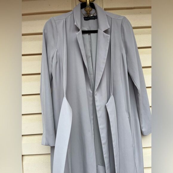 Lavish Alice grey vintage long sawn in ties coat w/free panels, fabulous, XS - Picture 9 of 13